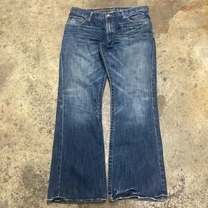 Y2K American Eagle Bootcut Jeans Men’s 34x32 Faded Streetwear Grunge Western 00s